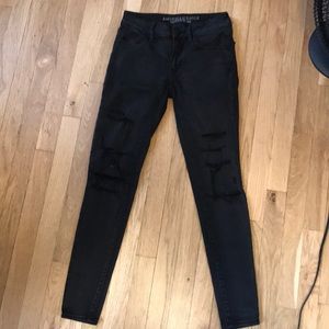 American Eagle Distressed Black Jeans Size 2